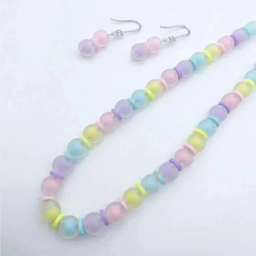 COLORFUL Beaded Jewelry Set |Gift for girls | Dainty Necklace| girls jewelry